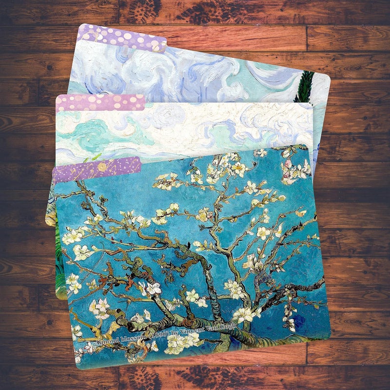 PARTH IMPEX 12 Pack Vincent Van Gogh Decorative File Folders, 1/3 Cut Tab with Assorted Positions, Letter Size Paper Holders (9.37” x 11.75”) Matte Finish Laminated for Office School Work - Image 5